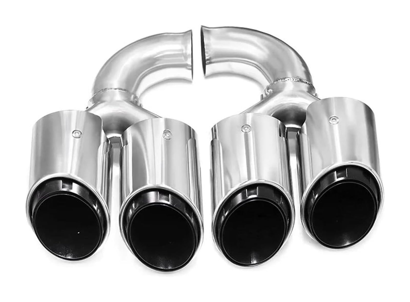 Auspuffblende Für Cayenne 958 2011 2012 2013 2014 Quad Auto Auspuff Spitze 304 Edelstahl Schalldämpfer Düse Endrohr System(Silver Short) von FAHBSTR