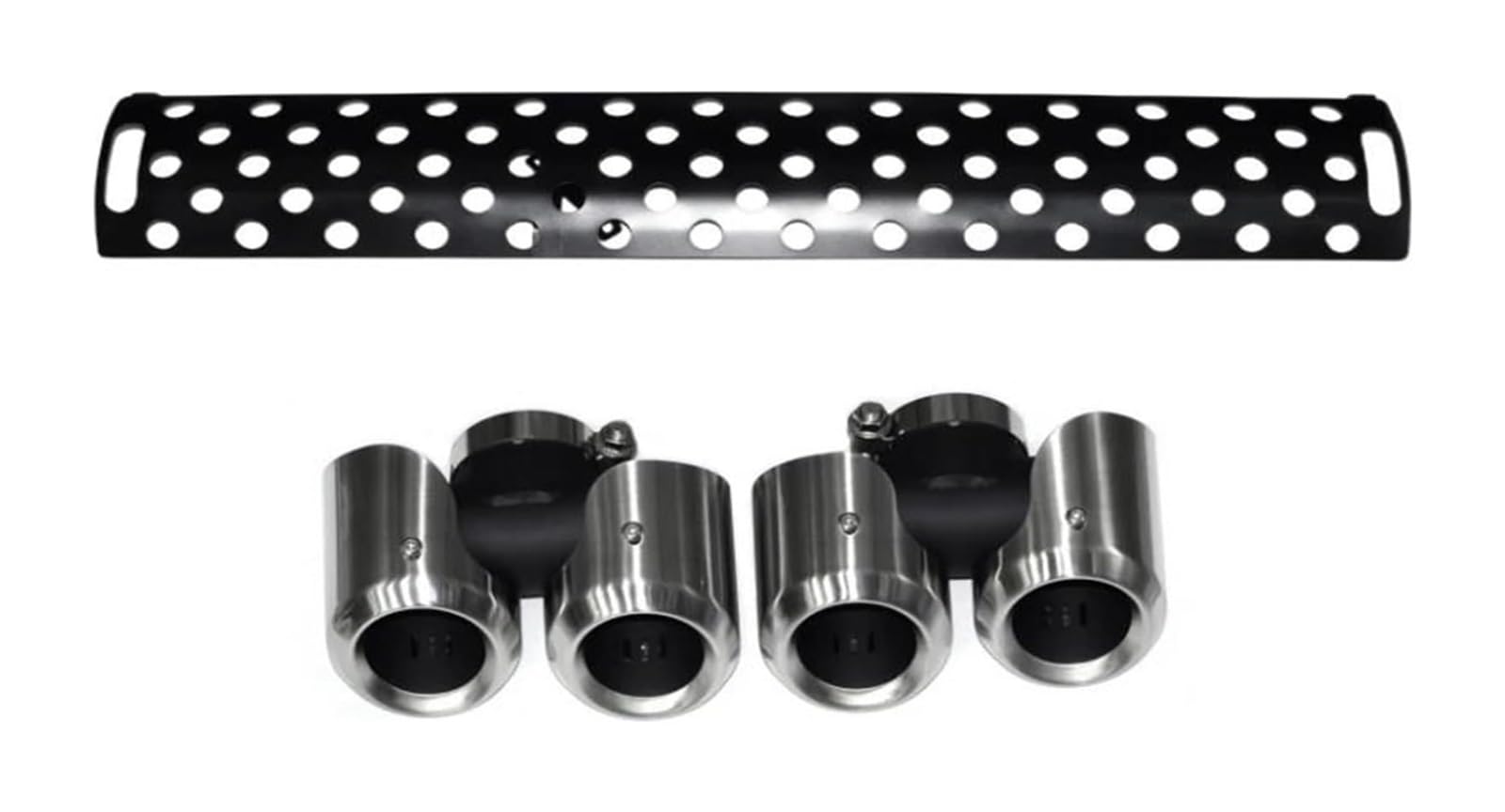Auspuffblende Für Land Für Rover Für Defender 90 110 2020-2022 Heckauspuff Endrohr Upgrade Rund Edelstahl Vier Outlet(Silver 1set 3.0t) von FAHBSTR