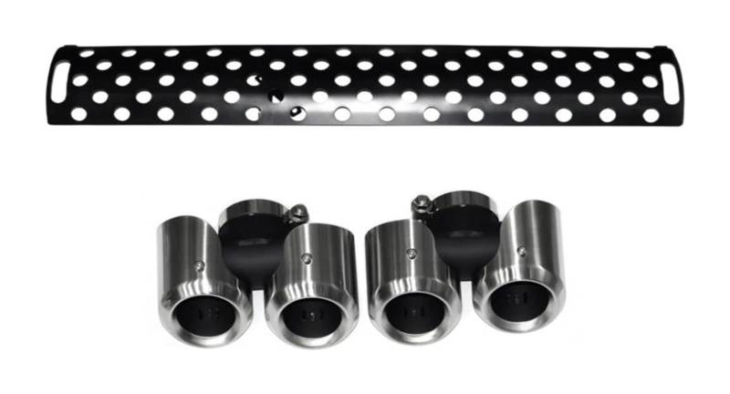 Auspuffblende Für Land Für Rover Für Defender 90 110 2020-2022 Heckauspuff Endrohr Upgrade Rund Edelstahl Vier Outlet(Silver 1set 3.0t) von FAHBSTR