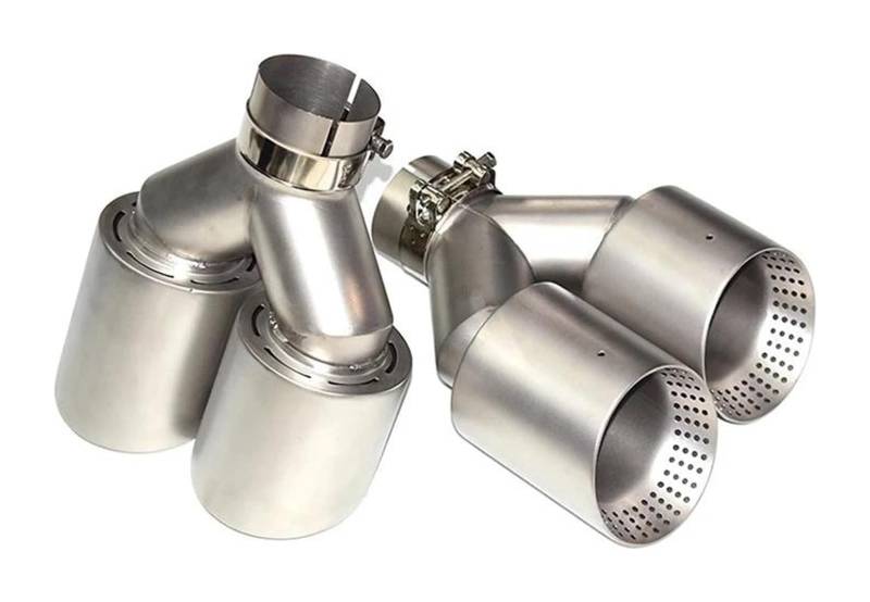Auspuffblende Für VW GTI MK7 Für Golf7 Doppelter Matter Edelstahl Auto Schalldämpfer Spitzen Auspuffsystem Rohr Universal 60MM 63mm 1 Paar(In64-out89 B) von FAHBSTR