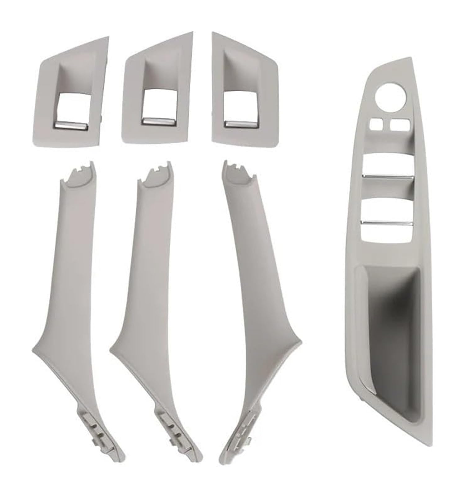 Für 5er-Serie Für F10 F11 Auto-Innentürgriffverkleidung Pull Trim Cover Fensterschalter Set Lift Control Button Hauptschalter Für Elektrische Fensterhebe(RHD Gray) von FAHBSTR