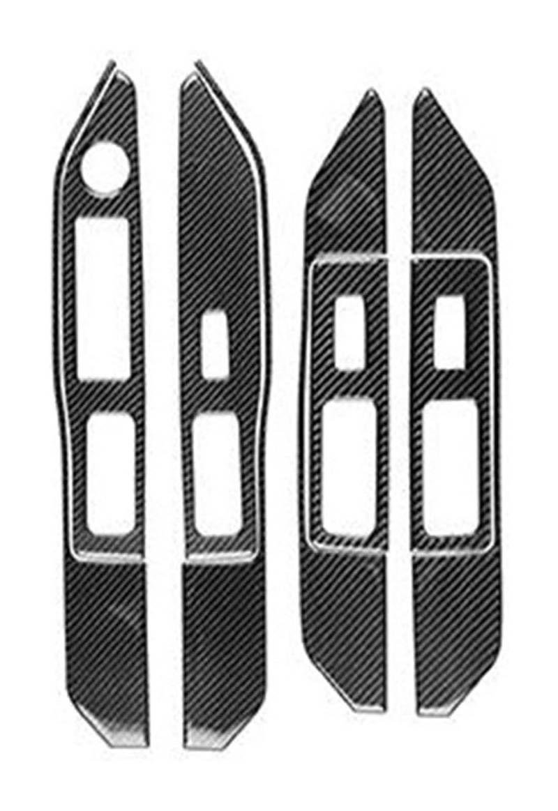 Für Dodge Für Caliber 2007 2008 Kohlefaser-Fensterheber-Bedienknopf-Panel-Trimm-Auto-Innendekor-Aufkleber Hauptschalter Für Elektrische Fensterhebe(3 Black LHD) von FAHBSTR