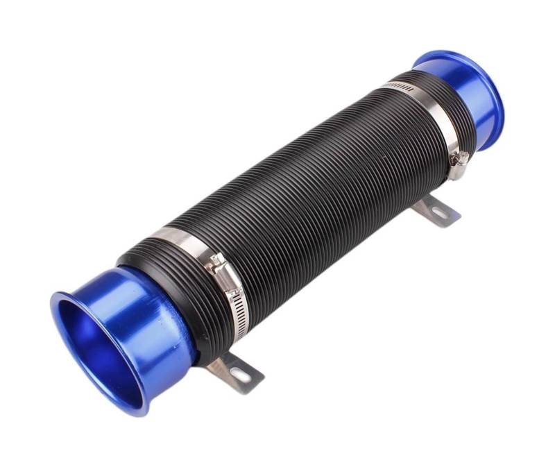 Für Lufteinlass 76 Mm Auto Kaltes Turbo Einlassrohr Verstellbarer Flexibler Kanalschlauch Kaltzufuhrkanalrohr Entlüftung Air Box Ansaugschlauch(Blau) von FAHBSTR