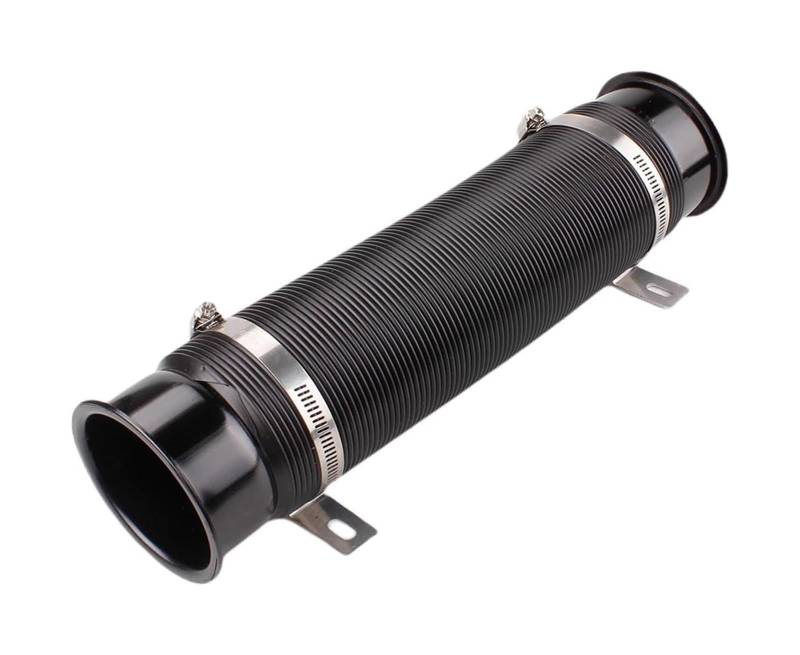 Für Lufteinlass 76 Mm Auto Kaltes Turbo Einlassrohr Verstellbarer Flexibler Kanalschlauch Kaltzufuhrkanalrohr Entlüftung Air Box Ansaugschlauch(Schwarz) von FAHBSTR