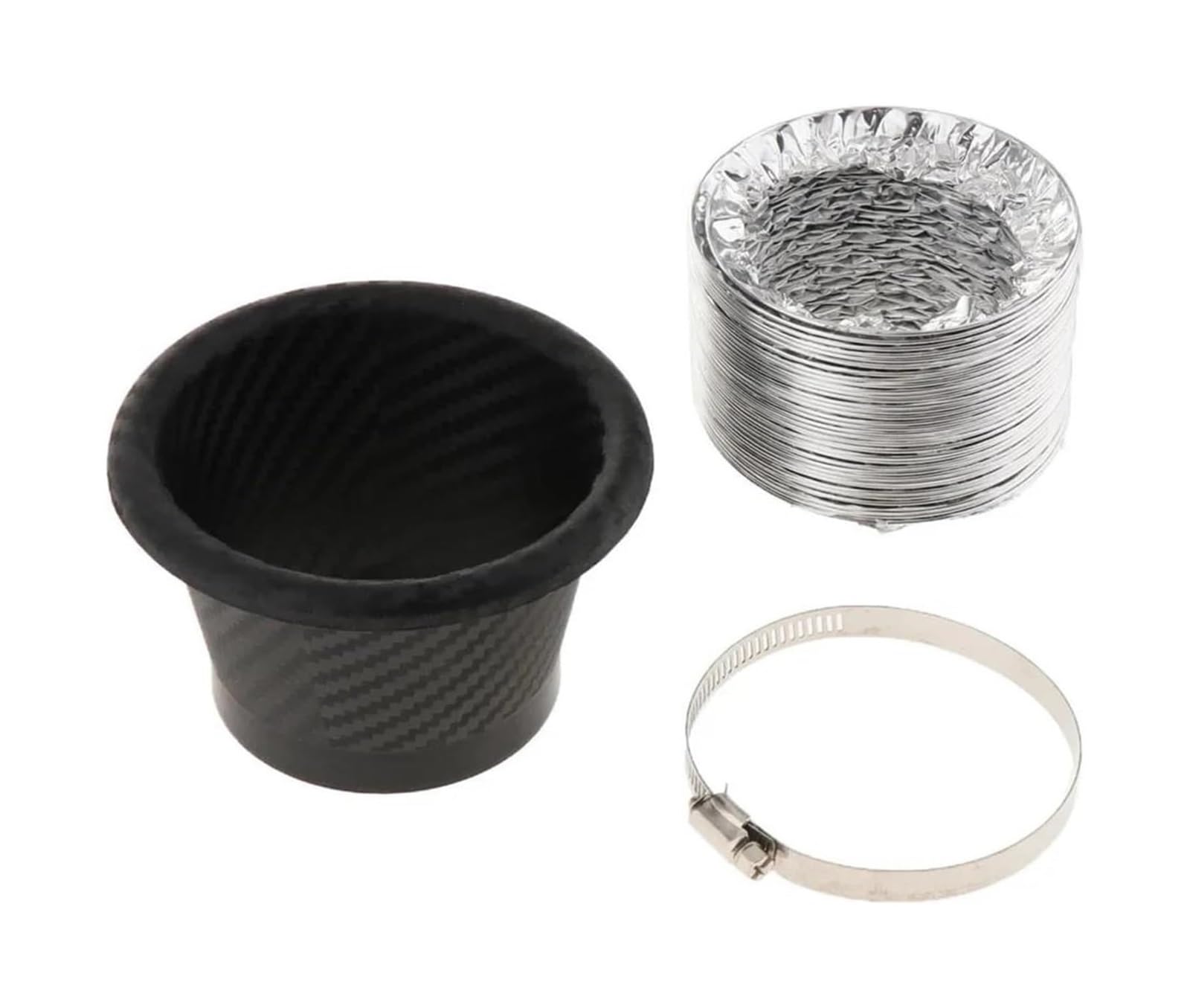 Für Lufteinlass Auto Turbine Einlassrohr Trichter Kit Universal Front Stoßstange Air Box Ansaugschlauch Für Lufteinlass Auto Turbine Einlassrohr Trichter Kit Universal Front Stoßstange Air Box Ansaugschlauch von FAHBSTR