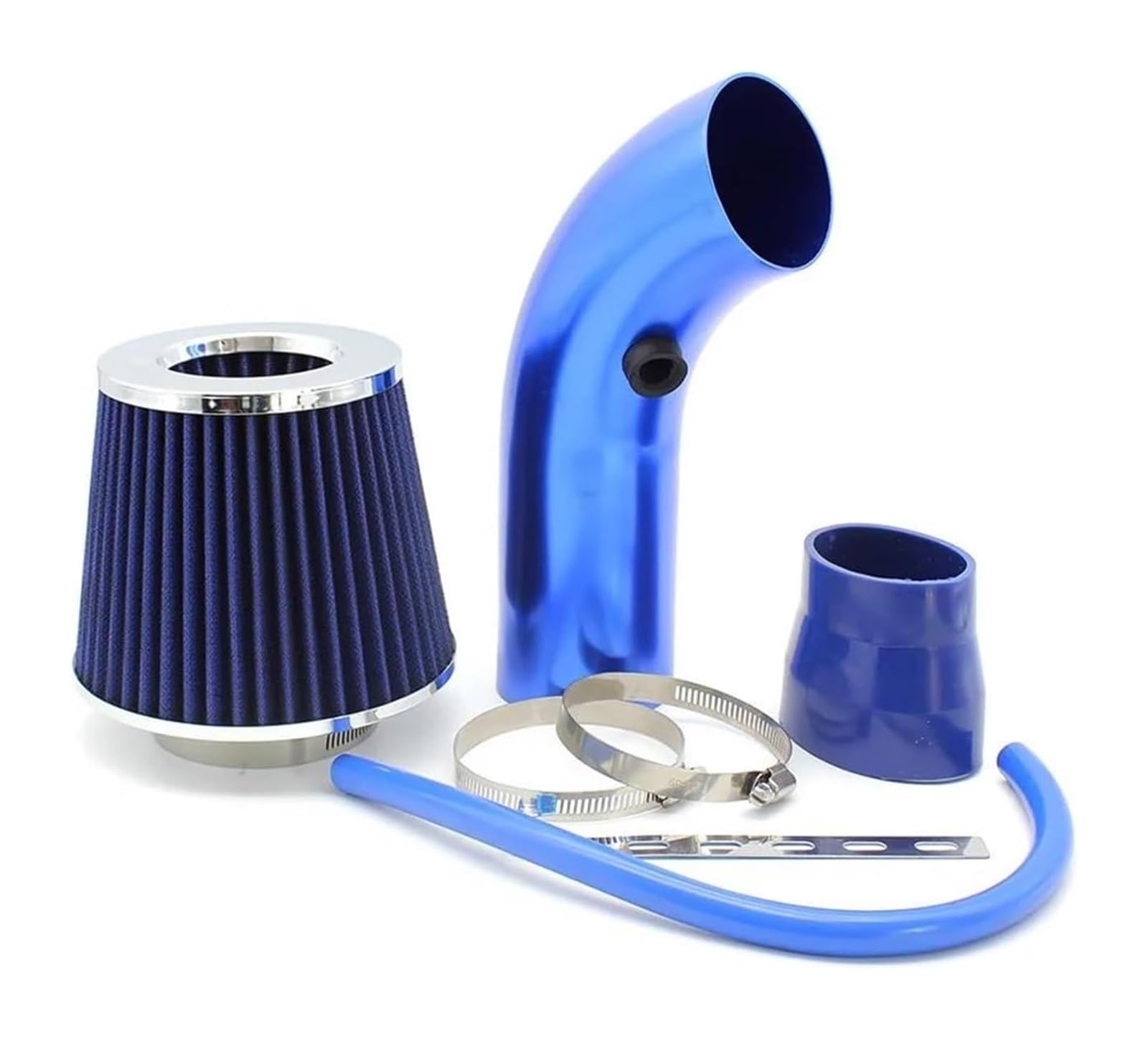 Universal 76mm Auto Umgerüstet Kopf Luftfilter Ansaugrohr Filter High Flow High Cold Air Filter Aluminium Rohr Kit Air Box Ansaugschlauch(Blau) von FAHBSTR