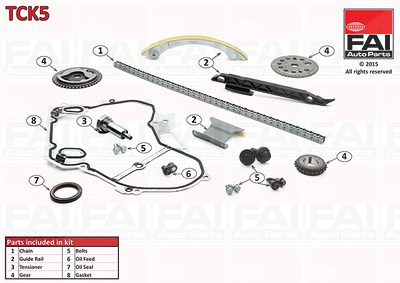 Fai Autoparts Steuerkettensatz [Hersteller-Nr. TCK5] für Alfa Romeo, Opel, Vauxhall von FAI AutoParts