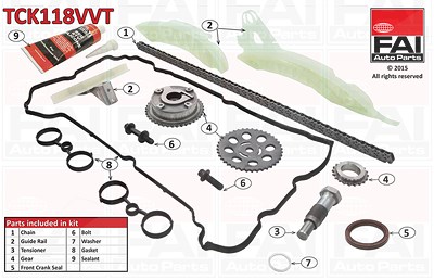 Fai Autoparts Steuerkettensatz [Hersteller-Nr. TCK118VVT] für Citroën, Ds, Ds (capsa), Mini, Opel, Peugeot, Peugeot (df-psa), Vauxhall von FAI AutoParts
