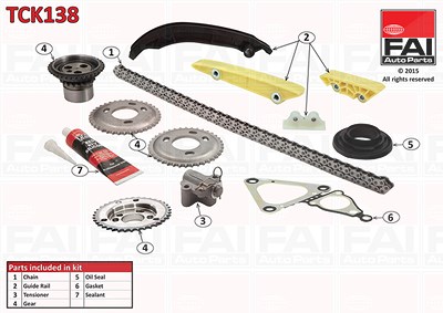 Fai Autoparts Steuerkettensatz [Hersteller-Nr. TCK138] für Ford, Land Rover von FAI AutoParts