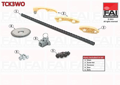 Fai Autoparts Steuerkettensatz [Hersteller-Nr. TCK3WO] für Opel, Vauxhall von FAI AutoParts