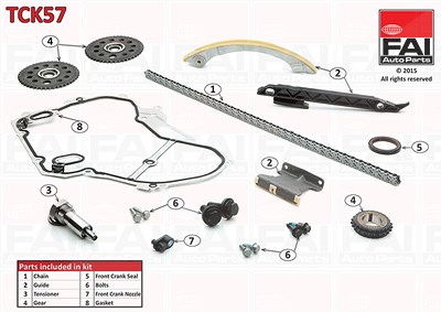 Fai Autoparts Steuerkettensatz [Hersteller-Nr. TCK57] für Opel, Saab, Vauxhall von FAI AutoParts
