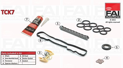 Fai Autoparts Steuerkettensatz [Hersteller-Nr. TCK7] für Citroën, Fiat, Ford, Mazda, Mini, Peugeot, Volvo von FAI AutoParts