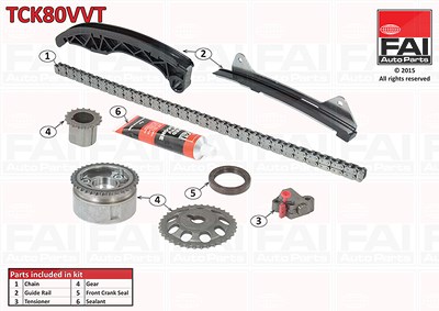 Fai Autoparts Steuerkettensatz [Hersteller-Nr. TCK80VVT] für Citroën, Peugeot, Toyota von FAI AutoParts