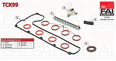 Fai Autoparts Steuerkettensatz [Hersteller-Nr. TCK99] für Citroën, Fiat, Ford, Lancia, Peugeot, Suzuki, Volvo von FAI AutoParts