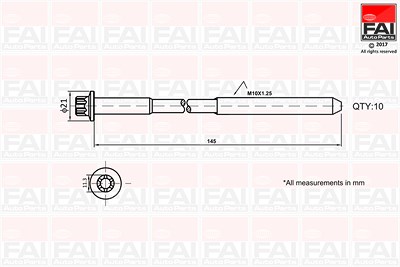 Fai Autoparts Zylinderkopfschraubensatz [Hersteller-Nr. B1140] für Caterham, Ford, Jaguar, Land Rover, Mazda, Mitsuoka, Morgan, Volvo von FAI AutoParts