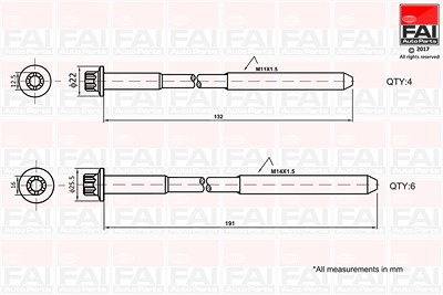 Fai Autoparts Zylinderkopfschraubensatz [Hersteller-Nr. B1625] für Fiat, Iveco, Uaz von FAI AutoParts