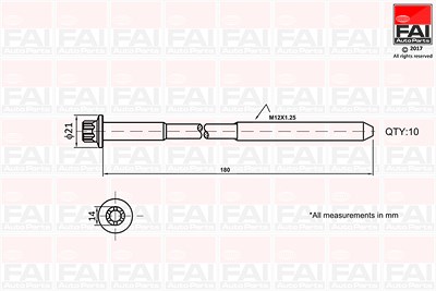 Fai Autoparts Zylinderkopfschraubensatz [Hersteller-Nr. B2111] für Lexus, Toyota von FAI AutoParts