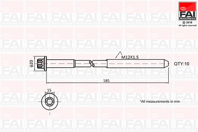 Fai Autoparts Zylinderkopfschraubensatz [Hersteller-Nr. B2129] für Chevrolet, Hyundai, Kia, Opel von FAI AutoParts