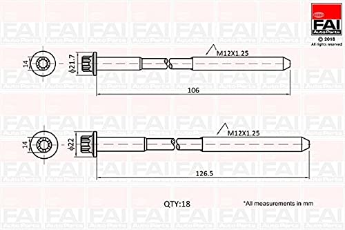 FAI Produkte gibt 's in unserem Zylinder Head Bolt Kit Teilenummer: B1027 von FAI Autoparts