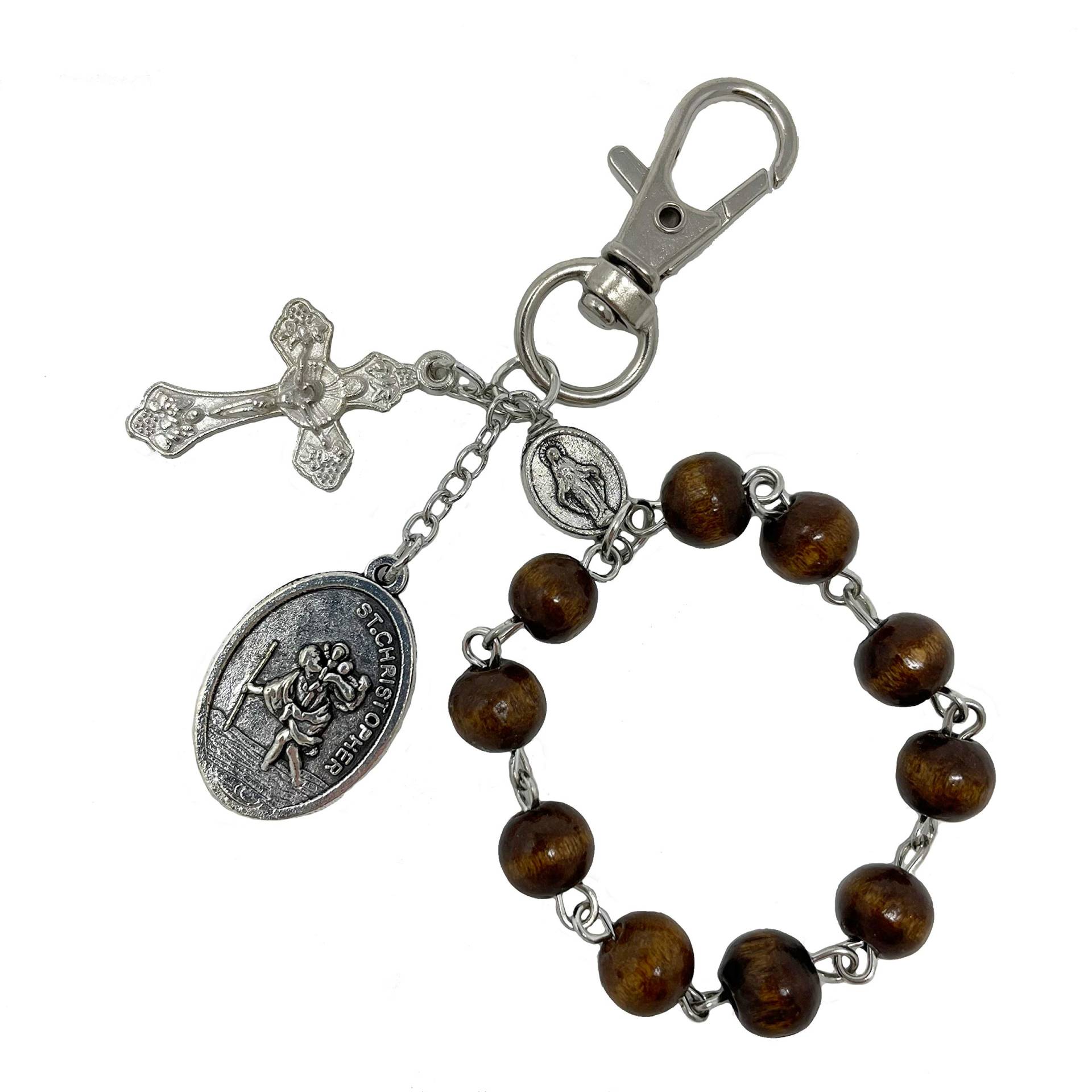 FAITHFUL CATHOLIC St. Christophorus-Medaille für Auto – Auto-Rosenkranz für Rückspiegel – St. Christophorus-Schlüsselanhänger Rosenkranz für Auto-Rückspiegel FAITHFUL CATHOLIC St. Christophorus-Medaille für Auto – Auto-Rosenkranz für Rückspiegel – St. Christophorus-Schlüsselanhänger Rosenkranz für Auto-Rückspiegel von FAITHFUL CATHOLIC