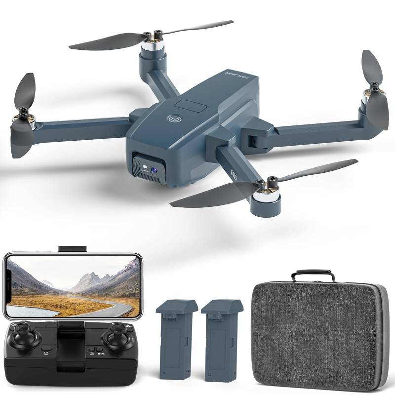 F415 Bürstenlosem Motor Drohne mit 2 Kamera, Kamera Einstellbarer 4K Drones für Erwachsene und Anfänger, Optische Fluss Positionierung, 5G Übertragung Faltbare Quadcopter mit 3D Flip, 2 Batterien von FAKJANK