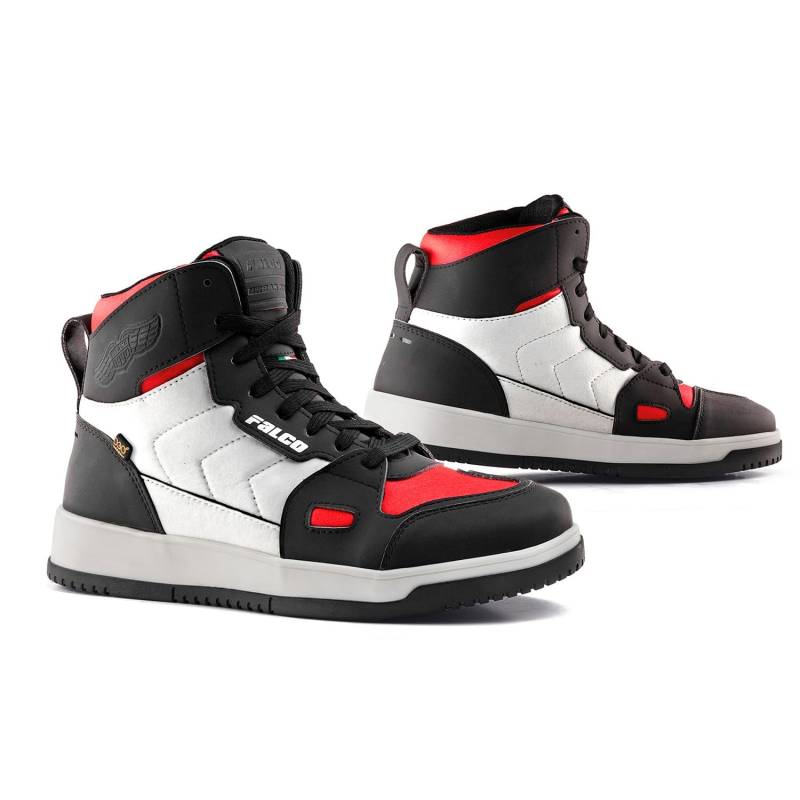Falco Harlem Motorrad Schuhe, schwarz/weiß/rot, 45 von FALCO