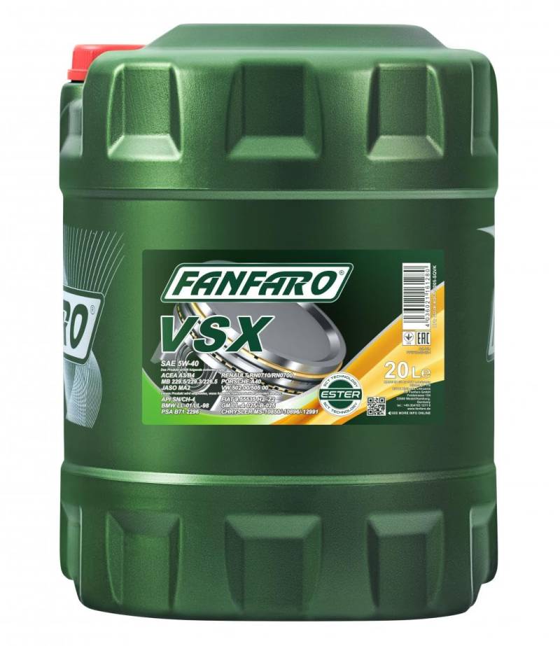 Fanfaro VSX 5W-40 Motoröl 20l von FANFARO