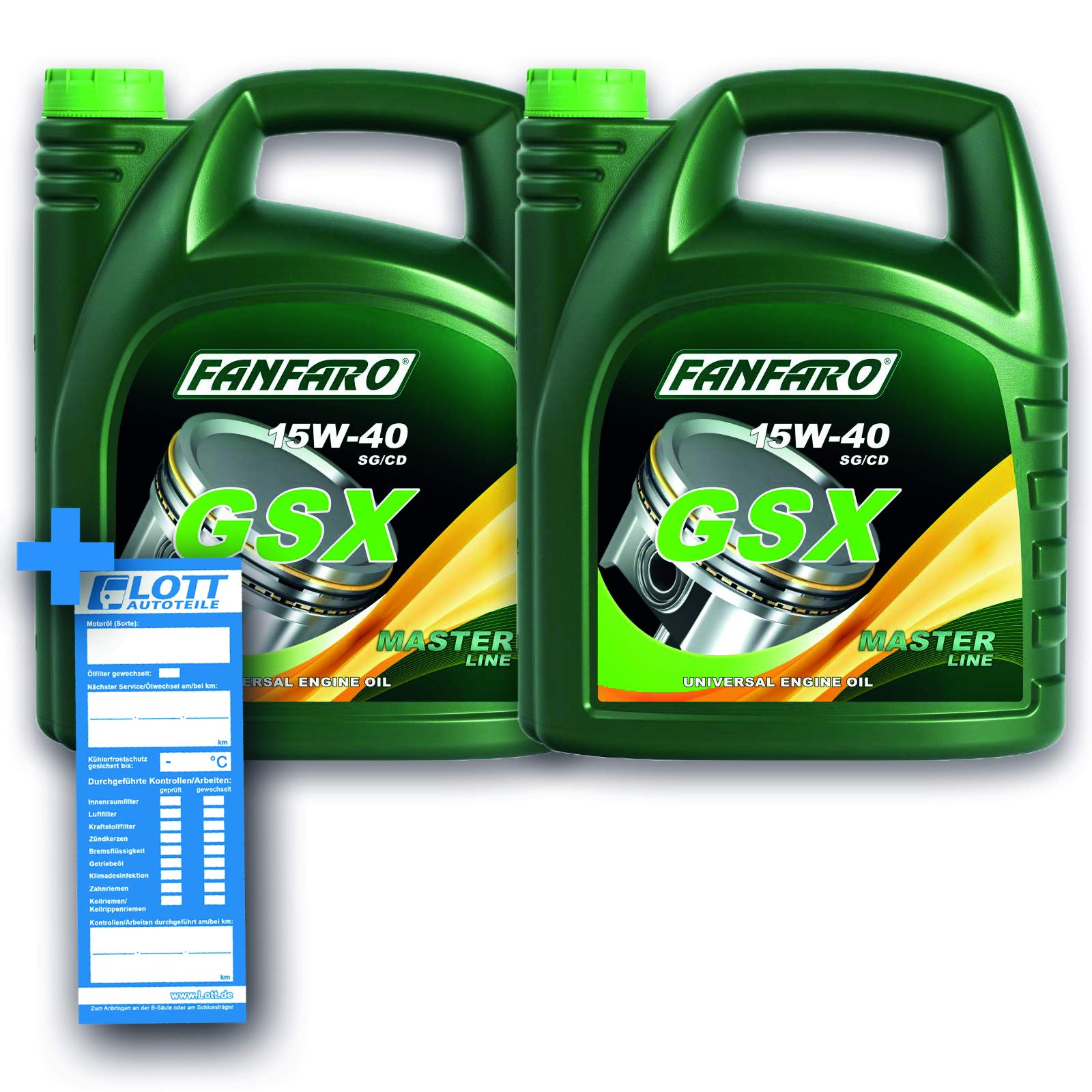 FANFARO 2X 5L 15W-40 Motoröl GSX - API SG/CD - Hochwertiges Mineralöl - Benzin- und Dieselmotoren (10Liter) von FANFARO