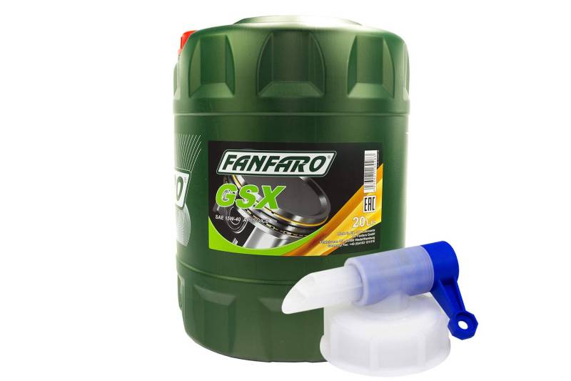 Motoröl FANFARO GSX 15W-40 API SG CD 20 Liter inkl. Auslasshahn von FANFARO