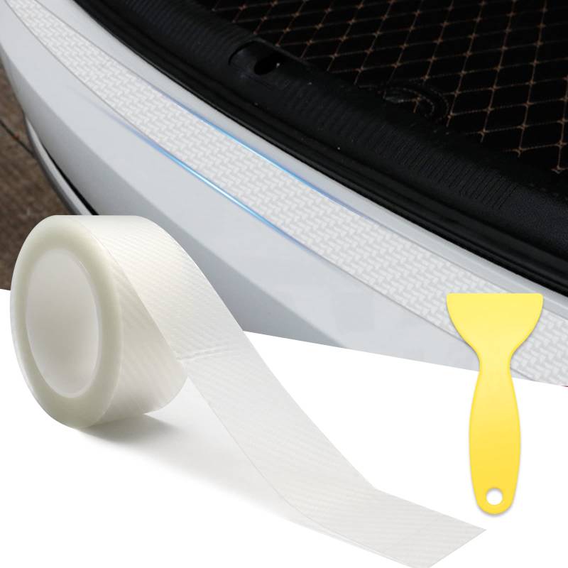 FANGCCC Auto Einstiegsleisten 5cm*10m Auto Einstiegsleisten Kohlefaser Aufkleber Transparent Folie Universal Auto Einstiegsleisten Schutz Ladekantenschutz Folie mit Schaber für Auto von FANGCCC