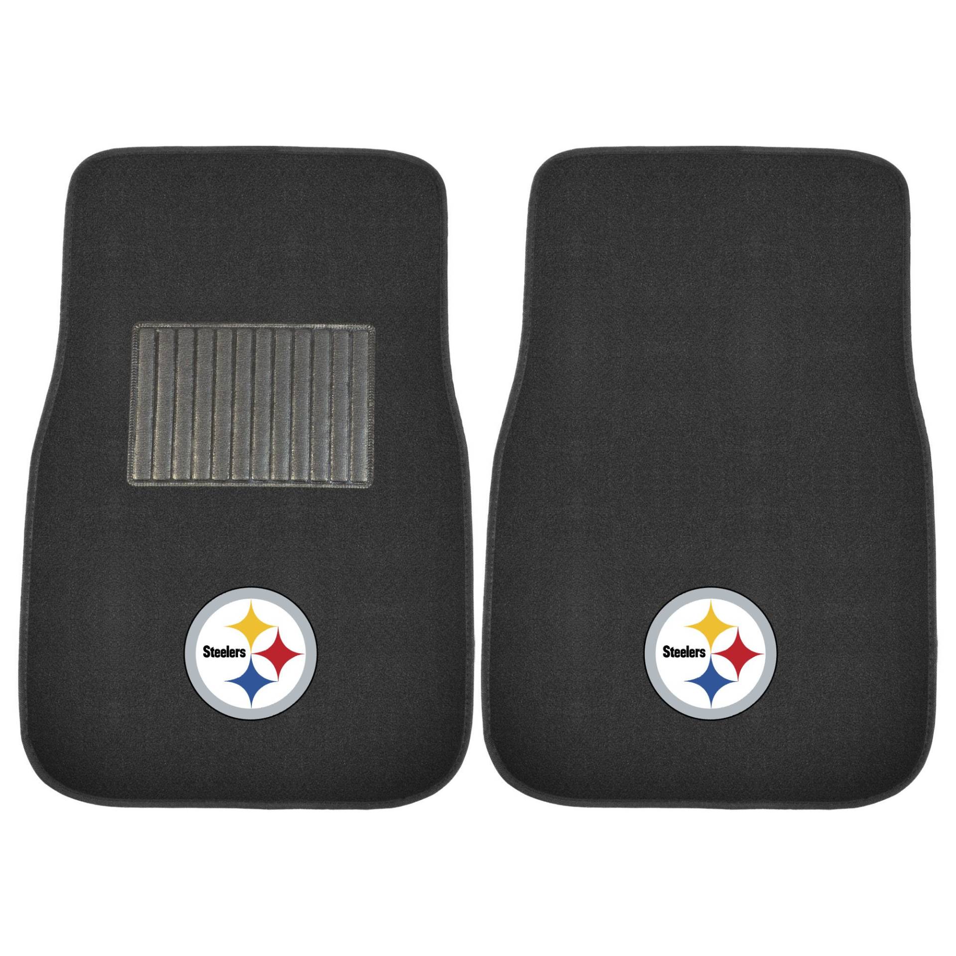 FANMATS 10302 NFL – Pittsburgh Steelers Automatten-Set für Vordersitze, Bestickt, Schwarz, 43,2 x 64,8 cm, rundes Steelers Primary Logo FANMATS 10302 NFL – Pittsburgh Steelers Automatten-Set für Vordersitze, Bestickt, Schwarz, 43,2 x 64,8 cm, rundes Steelers Primary Logo von FANMATS