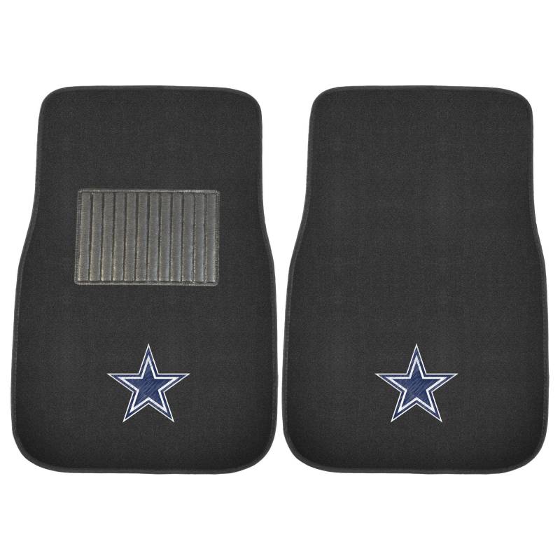 FANMATS 10316 NFL – Dallas Cowboys Automatten-Set für Vordersitze, Bestickt, Schwarz, 43,2 x 64,8 cm, Sternenlogo von FANMATS