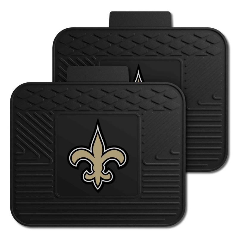 FANMATS NFL – New Orleans Saints 2 Fußmatten für Rücksitze, 35,6 x 43,2 cm, Fleur-de-Lis Primary Logo von FANMATS