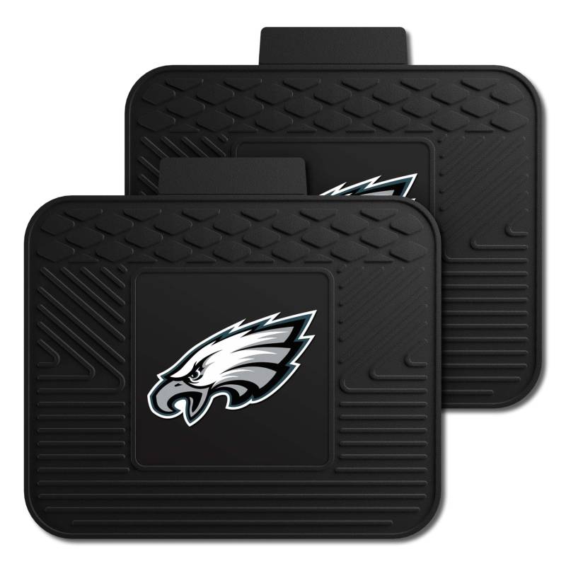 FANMATS 12315 NFL Philadelphia Eagles Back Row Utility Automatten – 2-teiliges Set, 35,6 cm. x 43,2 cm, Allwetterschutz, universelle Passform, tiefes Resevoir-Design, geformtes Team-Logo von FANMATS