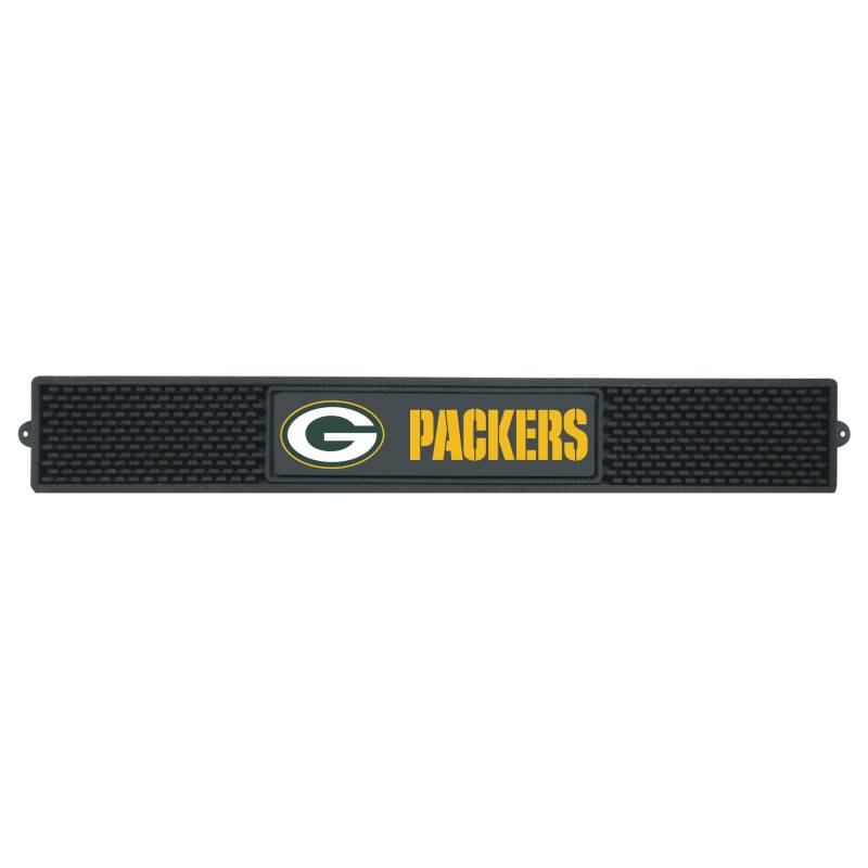 FANMATS 13986 Green Bay Packers Getränke-Bar-Matte, 8,3 cm. x 61 cm. - Strapazierfähige Abtropfmatte, leicht zu reinigen, Thekenmatte von FANMATS