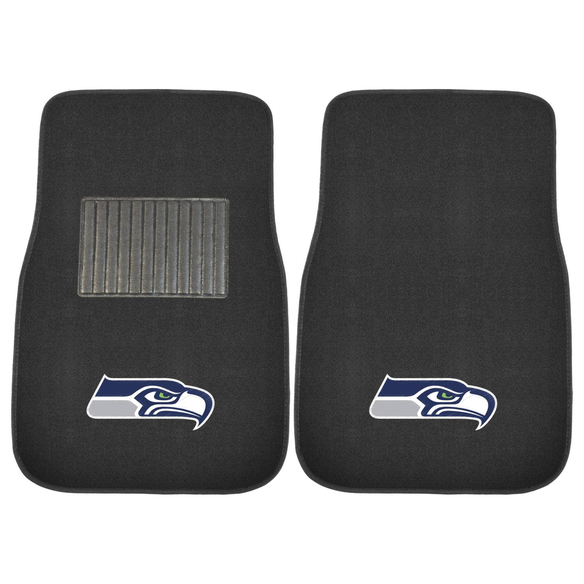FANMATS 17128 Seattle Seahawks 2-teiliges gesticktes Team-Logo Automatten Set Vordere Reihe Automotive Fußmatten von FANMATS