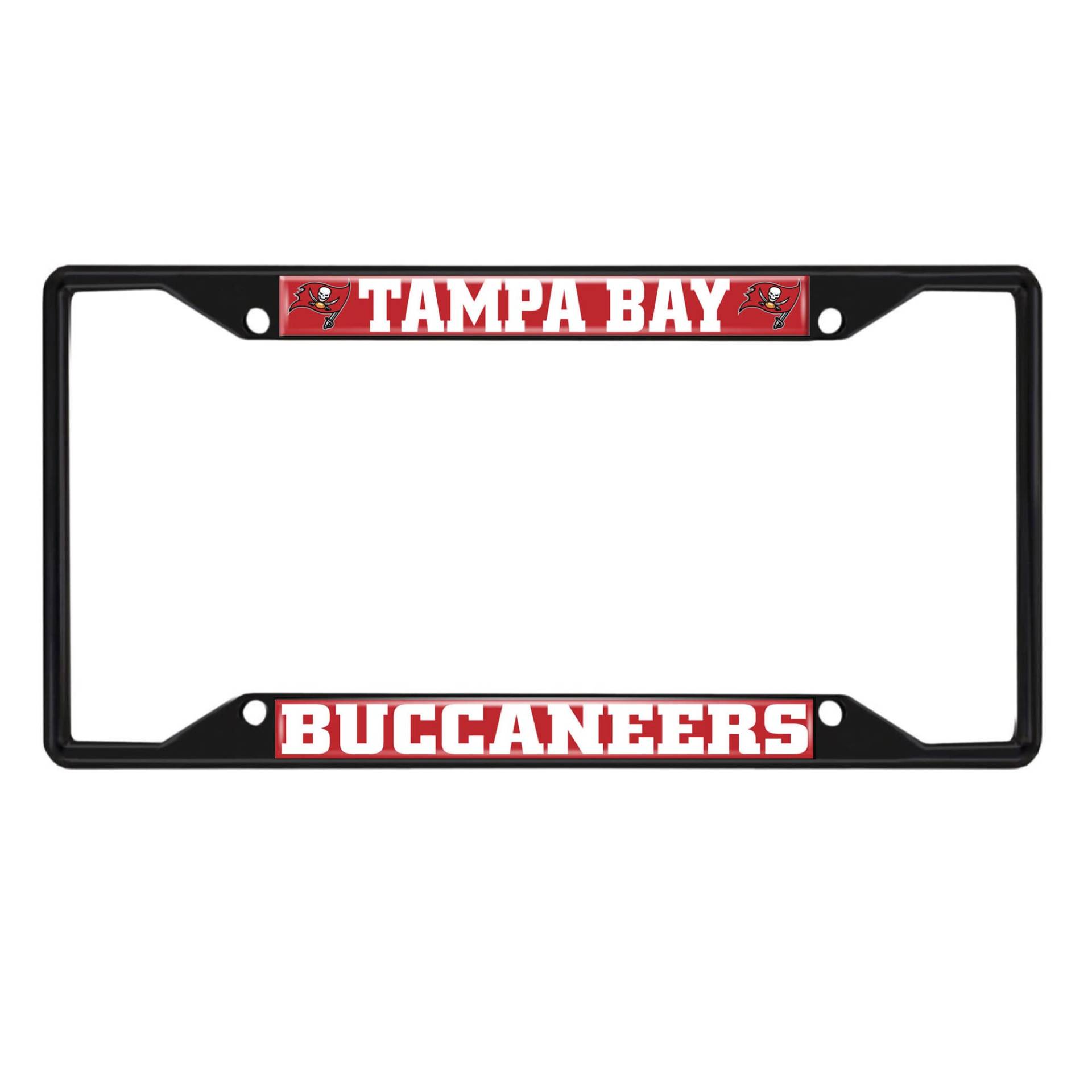 FANMATS 31374 Tampa Bay Buccaneers Metall Kennzeichenrahmen schwarz lackiert von FANMATS