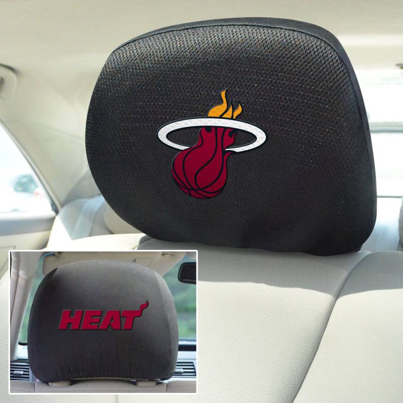 FANMATS NBA - Miami Heat Head Rest Cover 10"x13" - Plush, Rot, Schwarz, Weiß - Basketball von FANMATS