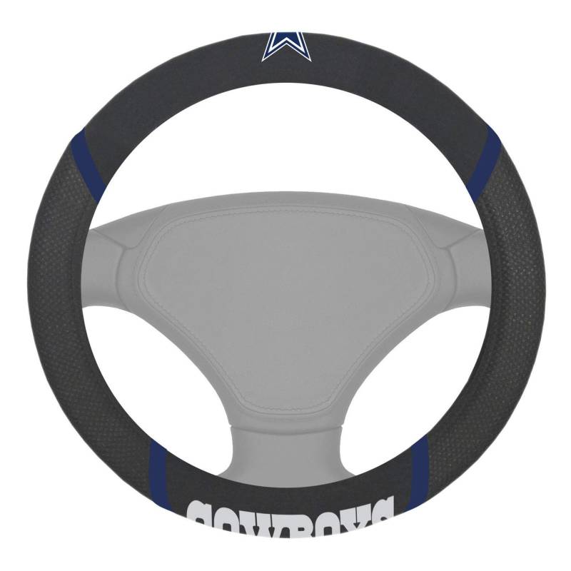 FANMATS NFL Dallas Cowboys Lenkradbezug, Bestickt, schwarz, universal, 38,1 cm Durchmesser von FANMATS