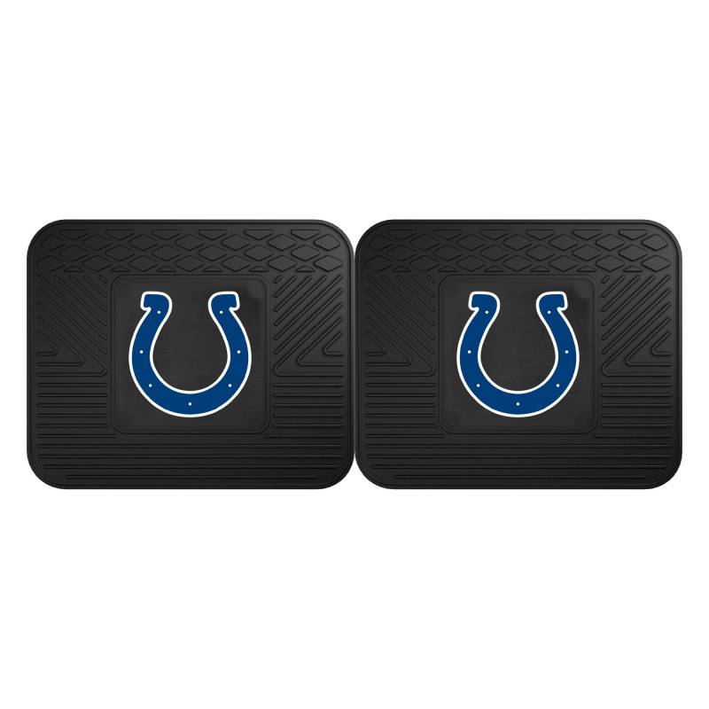 FANMATS NFL Indianapolis Colts 2 Fußmatten für Rücksitze, 35,6 x 43,2 cm, Hufeisen-Logo, Schwarz von FANMATS