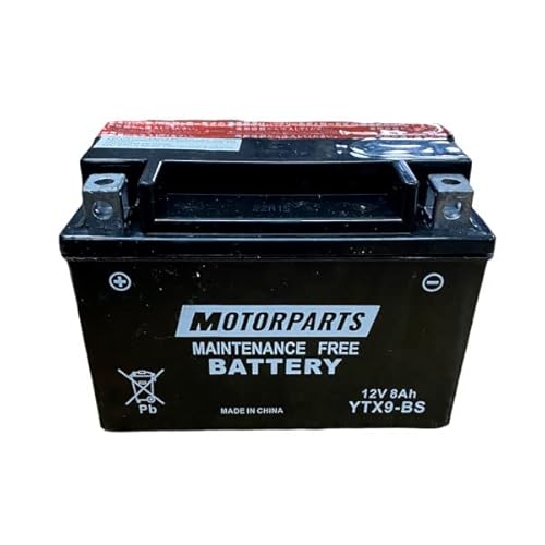 Batterie MOTORPARTS Minarelli YTX9-BS 12 V 8 Ah kompatibel mit KTM Duke 390 ABS 390 2013 > 2016 wartungsfrei komplett Motorrad Roller spezifisch von FAR