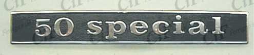 Schriftzug hinten Vespa 50 Special schwarz Code 5756 Schriftzug verchromt von FAR