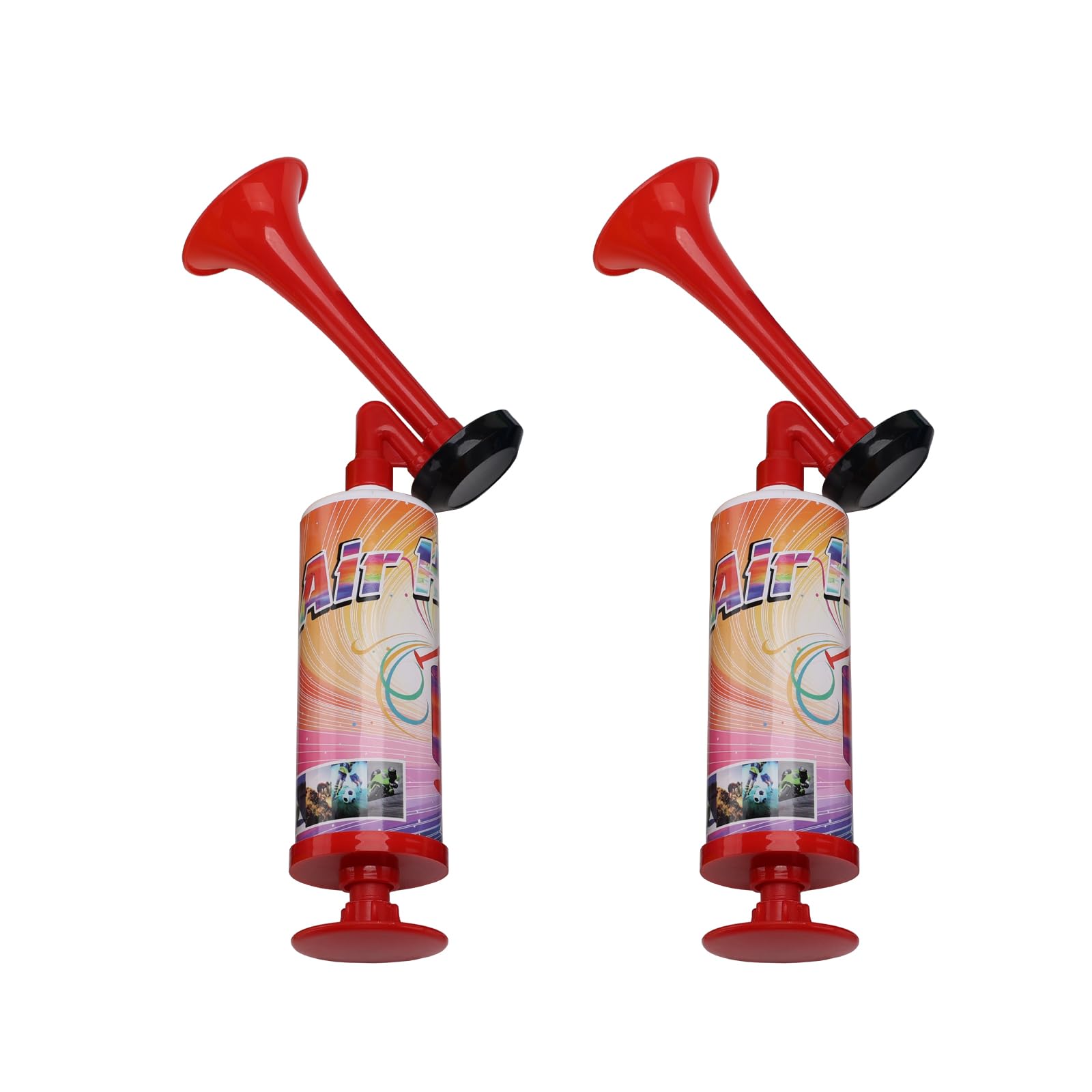 FARBIN Extrem laute Lufthorn Handpumpe Lufthorn Geräuschemacher für Kinder Geburtstagsparty, Fußballspiel Sportereignisse, Festival Feiern, Nebelwarnhörner Trump, 2pcs (Mini Handhorn 2pcs) von FARBIN