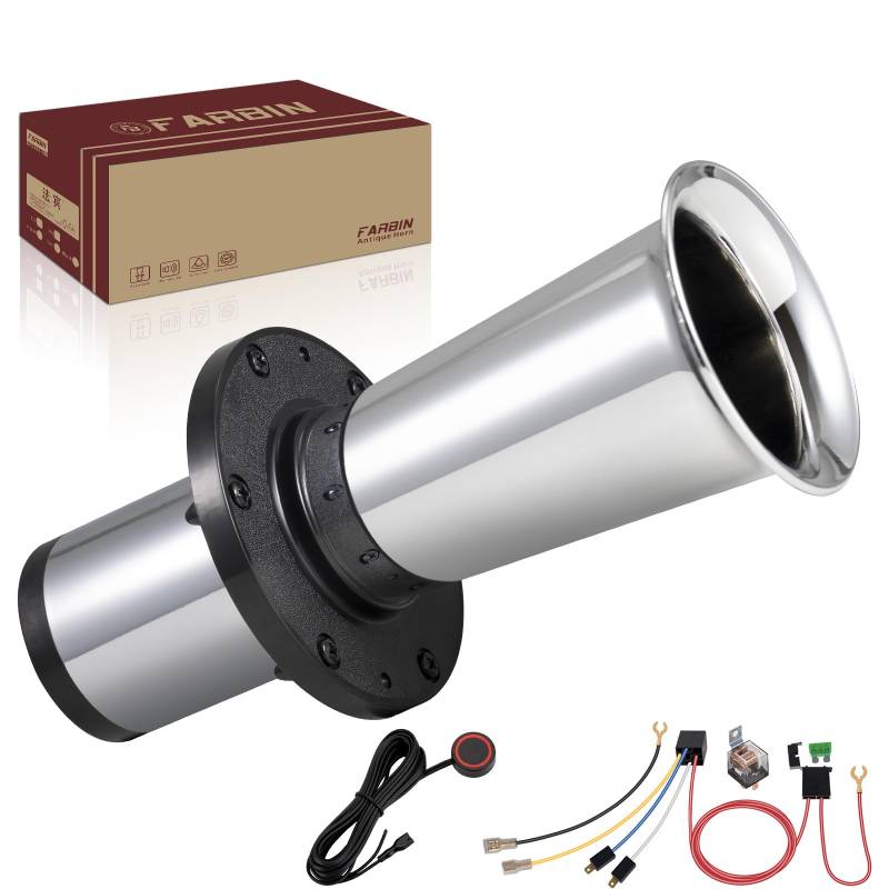 Oldtimer Hupe 12V Ahooga Hupe für Auto LKW Retro Hupen Antik Signalhorn Fanfare Horn Alte Oldtimer Horn Metall 130db Air Horns für Auto Motorrad Antik Vintage Classic Old Car FARBIN von FARBIN