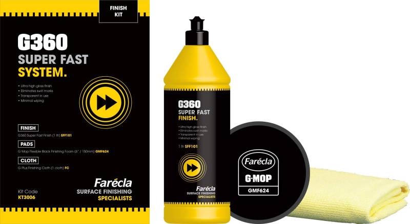 FARECLA KT3006 Super Fast System Finish Starter Kit für dunkle Farben – 1 Liter von Farecla