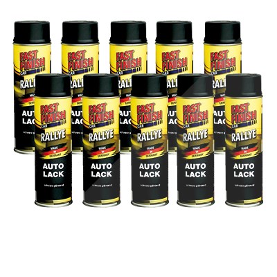 Fast Finish 10x 500ml RALLYE Lack schwarz glänzend [Hersteller-Nr. 292835] von FAST FINISH