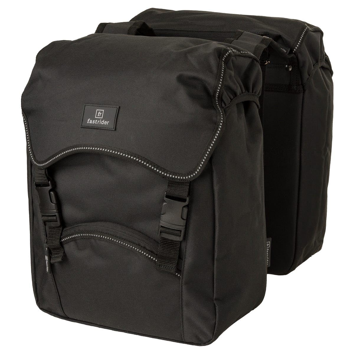 FastRider Unibag Traffic Doppelte Fahrradtasche für Gepäckträger, 28L Seitentasche Fahrrad, Wasserabweisend, Reflektierend, 100% Recyceltes Polyester - Schwarz FastRider Unibag Traffic Doppelte Fahrradtasche für Gepäckträger, 28L Seitentasche Fahrrad, Wasserabweisend, Reflektierend, 100% Recyceltes Polyester - Schwarz von FAST RIDER