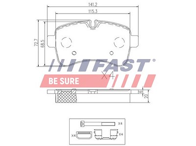 Fast Bremsbelagsatz, Scheibenbremse [Hersteller-Nr. FT29136] für Iveco von FAST