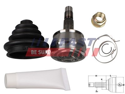 Fast Gelenksatz, Antriebswelle [Hersteller-Nr. FT25055K] für Alfa Romeo, Fiat, Lancia, Opel, Peugeot, Vauxhall von FAST