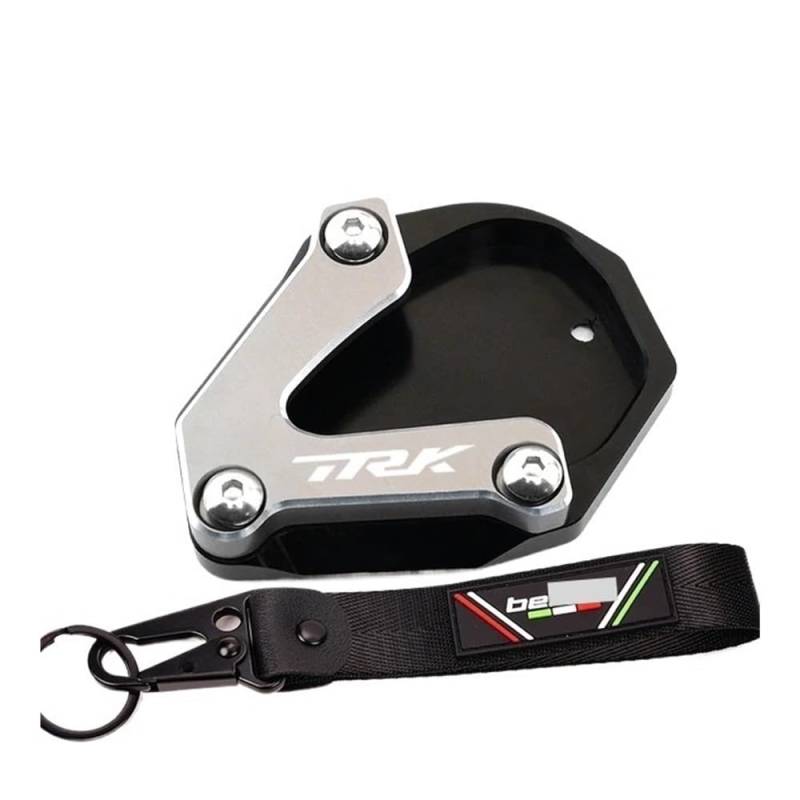 Fuß Pad Platte Vergrößern Basis Für TRK 702 TRK702 2022 2023 Motorrad Aluminium Ständer Fuß Seitenständer Verlängerung Vergrößerungspolster Trägerplatte Schlüsselanhänger von FAUXIWS